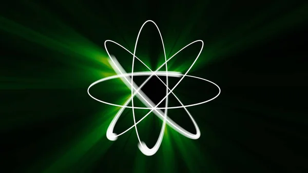 Atom Absztrakt Fény Modell Illusztráció Render — Stock Fotó