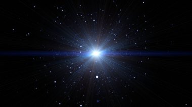 Uzayda parçacık ışığı patlaması, illüstrasyon oluşturucu