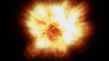 Uzayda ateş topu patlaması, soyut illüstrasyon