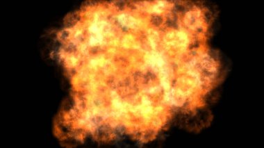 Uzayda ateş topu patlaması, soyut illüstrasyon
