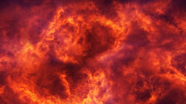 Uzayda ateş patlaması, soyut illüstrasyon