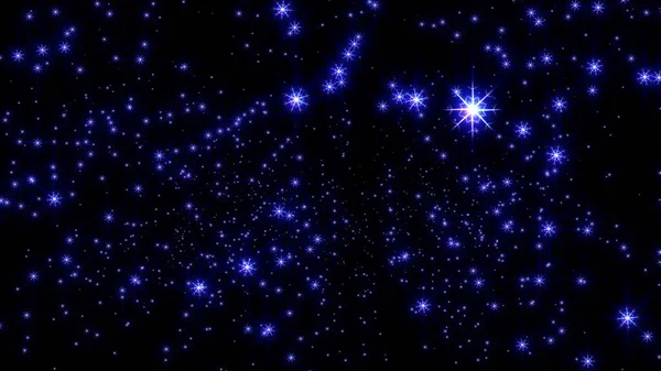 Natale Neve Stelle Luce Notte Illustrazione — Foto Stock