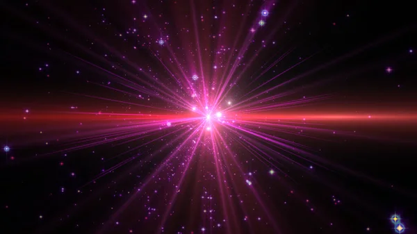 uzayda yıldız patlaması, yıldız ışını, 3 boyutlu resimleme