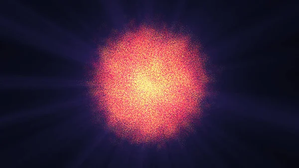 Abstract particles sun solar flare particles illustration 3d render