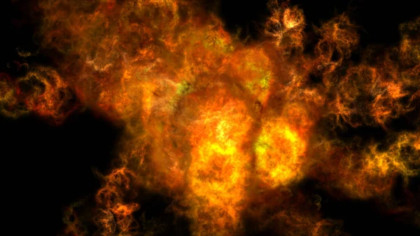 Explosion Flamme Feu Dans Espace Illustration Abstraite — Photo