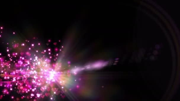 Particle light hearts motion 4k — Stock Video