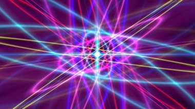 Işık lazer halkalı parıldayan atom yapısı