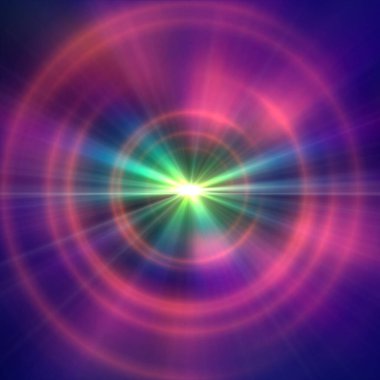 Işık halkalı yuvarlak beton tünel, soyut resimleme