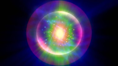 Atom ışığı ışıltısı soyut, 3 boyutlu resimleme