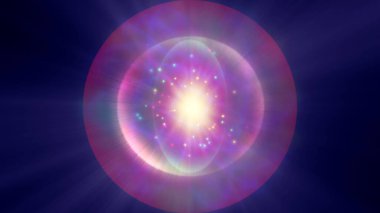 Atom ışığı ışıltısı soyut, 3 boyutlu resimleme