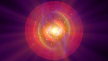 Atom ışığı ışıltısı soyut, 3 boyutlu resimleme