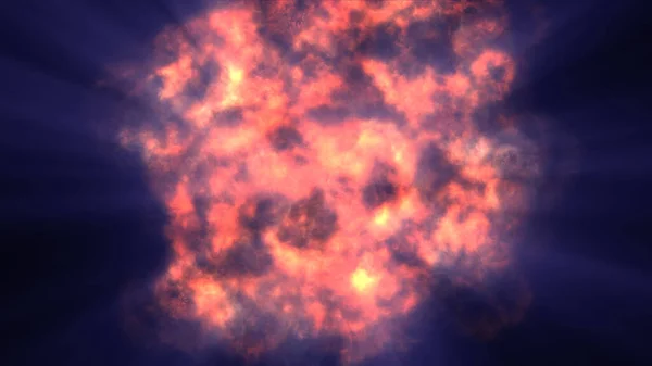 Uzayda Ateş Topu Patlaması Soyut Illüstrasyon — Stok fotoğraf