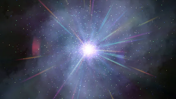 Nebulosa Partícula Espacial Luz Del Rayo Estrella Del Cosmos Representación —  Fotos de Stock