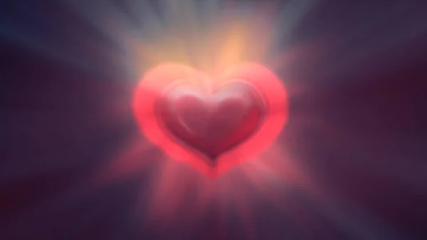 Heart Neon Glow Light Ray Illustration Render — Stock Photo, Image