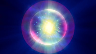 Atom ışığı ışıltısı soyut, 3 boyutlu resimleme