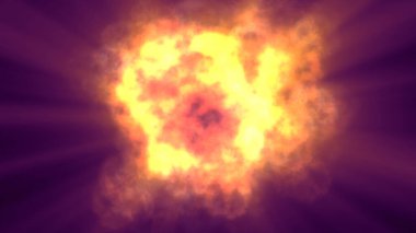 Uzayda ateş topu patlaması, soyut illüstrasyon