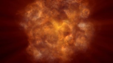 Uzayda ateş topu patlaması, soyut illüstrasyon