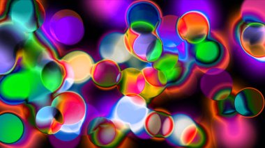 Bokeh soyut arkaplan çizimine sahip renkli daireler