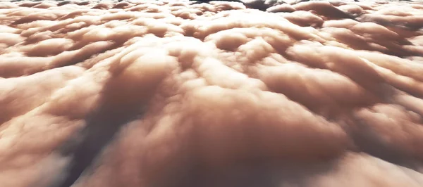 Над Хмарами Сонячний Промінь Ілюстрація Рендеринга — стокове фото