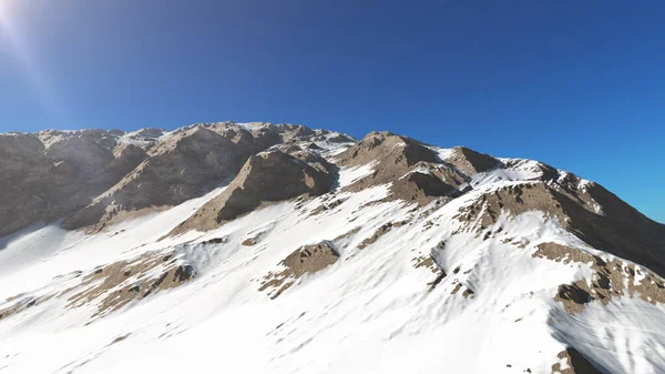 Гірський Сніговий Промінь Ілюстрація Рендеринг — стокове фото