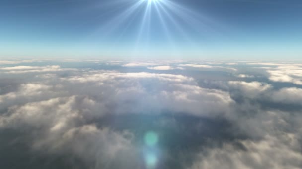 Avião voar acima nuvens movimento — Vídeo de Stock