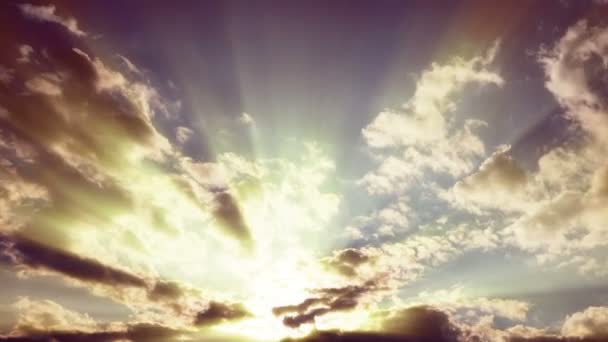 Zonsondergang zon straal tijd verval — Stockvideo