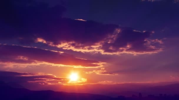 Zonsondergang zon straal tijd verval — Stockvideo