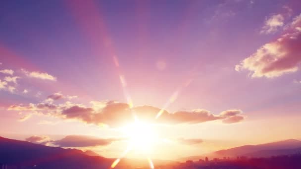 Matahari terbenam ray waktu selang 4k — Stok Video