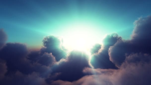 Volare sopra nuvole di tramonto 4k — Video Stock
