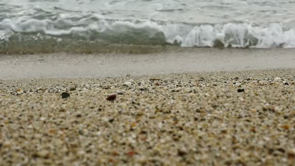 Schöne Wellen am Strand in Zeitlupe — Stockvideo