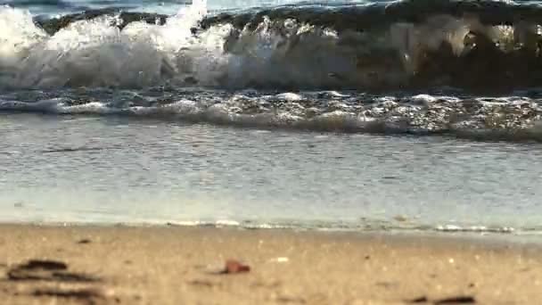 Belas ondas na praia em câmera lenta — Vídeo de Stock