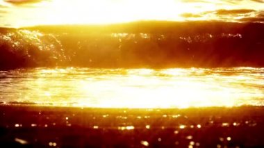 Sunset beach dalga ağır çekim