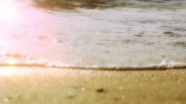 Sunset beach dalga ağır çekim