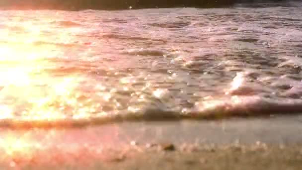 Sunset beach vlna Zpomalený pohyb — Stock video