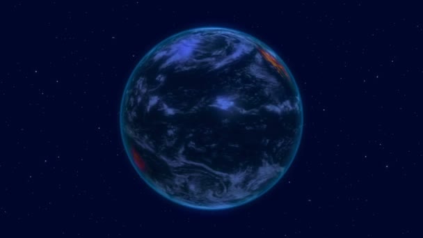 Земля вночі в космосі — стокове відео