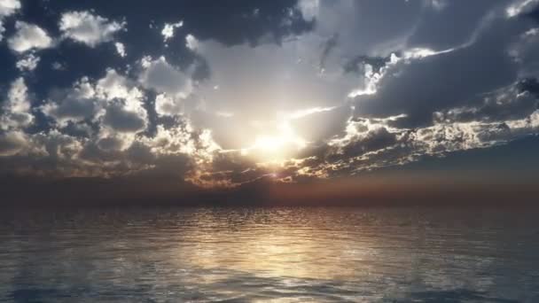 Solnedgången i havet tidsinställd — Stockvideo