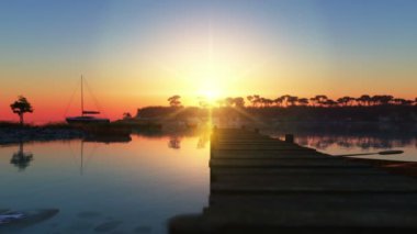 mavi lagün deniz tarağı deniz günbatımı