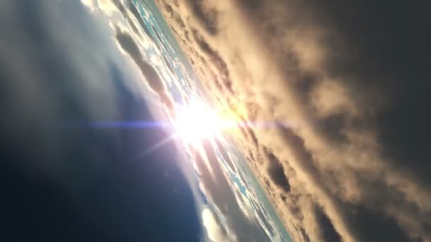 Volar sobre las nubes puesta de sol — Vídeo de stock