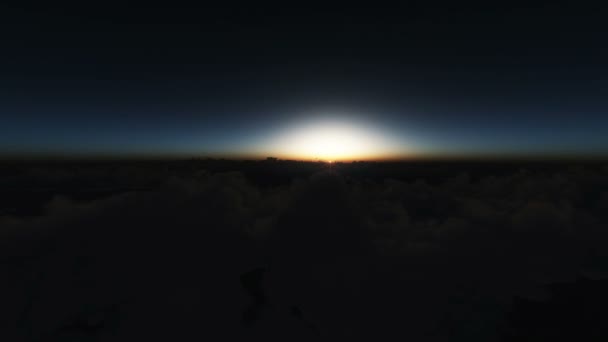 Volar sobre las nubes puesta de sol — Vídeo de stock