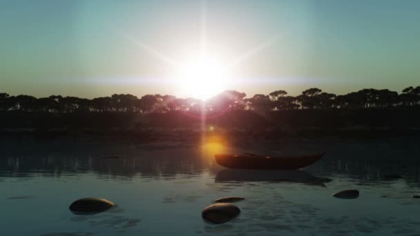 Sonnenuntergang in der blauen Lagune — Stockvideo