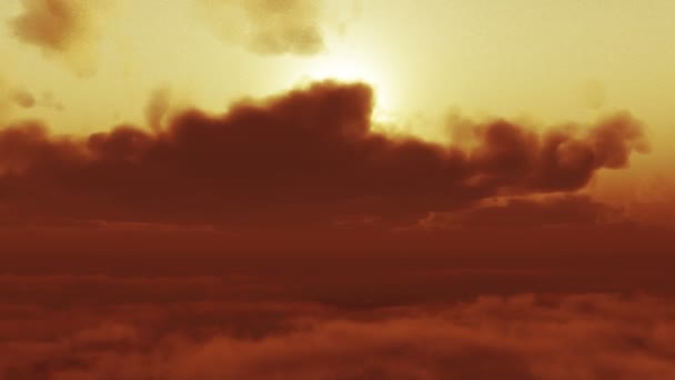 Dark red clouds sunset time lapse — Stock Video