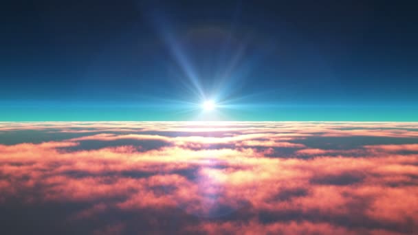 Літати в хмарах заходу сонця — стокове відео