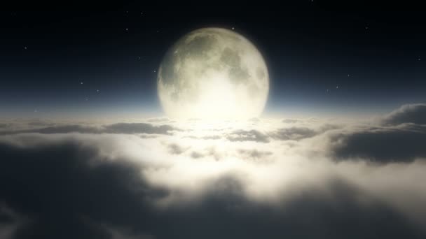 梦在云与月亮中飞舞 — 图库视频影像