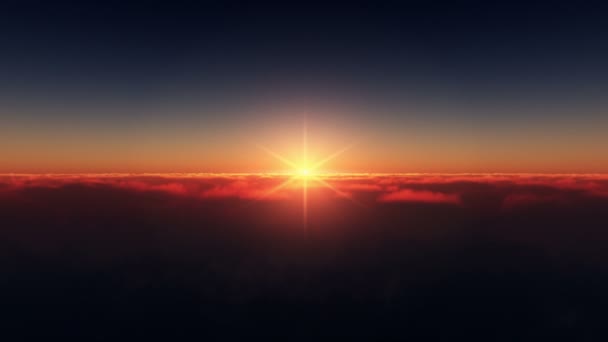 Repülő felett a felhők naplemente — Stock videók