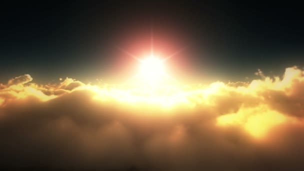 Coucher de soleil voler nuages — Video