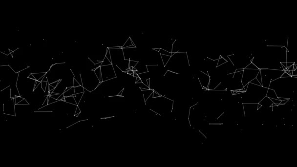 Fondo mínimo abstracto en movimiento. Puntos blancos sigue conectándose sobre fondo blanco — Vídeo de stock