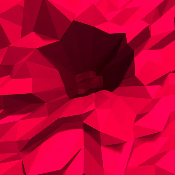 Abstrato baixo polígono vermelho fundo cristalino — Fotografia de Stock