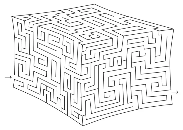 Vector cube maze (labyrinth) — Stock Vector