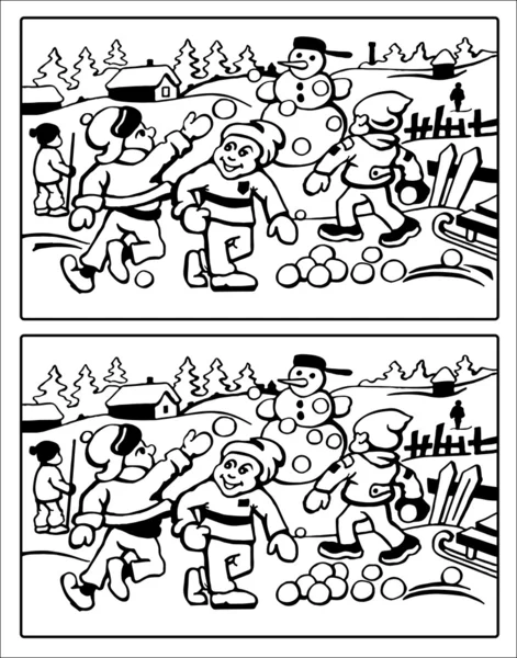 Kar - on farklılıkları ile oynayan çocuklar