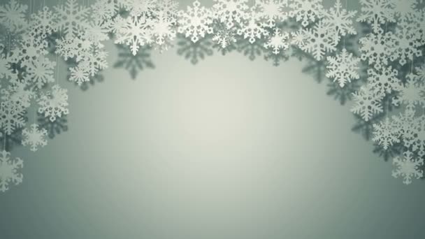 Egy csomó különböző papír hópelyhek, karácsonyi kártya lengő